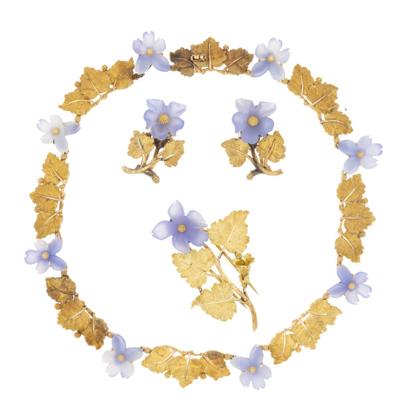 Lotto 43, parure a motivo floreale di Mario Buccellati, stima 7-10 mila euro - Colasanti Casa d'Aste