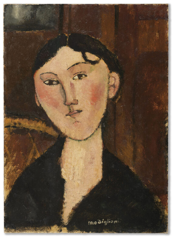 Lotto 30, Amedeo Modigliani, Portrait de Beatrice Hastings, 1915 circa, olio su cartone, cm 52,5x37,7. Firmato in basso versodestra. Venduto € 2.816.000 - Il Ponte Casa d'Aste