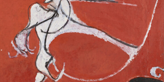 Lotto 33 Osvaldo Licini "Angelo ribelle su fondo rosso" 1950, olio su tavola, cm 60x70,5. Stima € 120.000 - 180.000 Courtesy Il Ponte Casa d’Aste