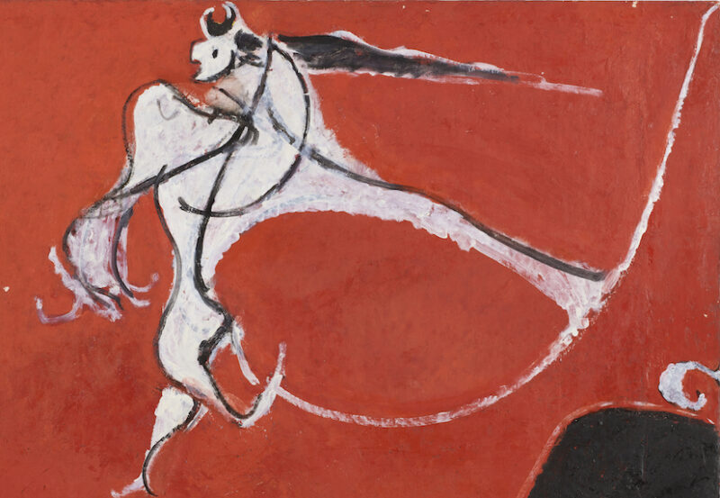 Lotto 33 Osvaldo Licini "Angelo ribelle su fondo rosso" 1950, olio su tavola, cm 60x70,5. Stima € 120.000 - 180.000 Courtesy Il Ponte Casa d’Aste