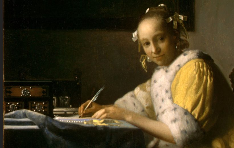 Johannes Vermeer, Donna che scrive una lettera (particolare)