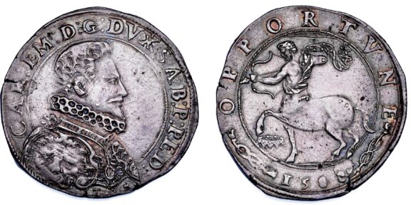 Lotto 172, DUCATO DI SAVOIA. CARLO EMANUELE I Il Grande, 1580-1630. Ducatone 1588. Torino. Stima 12-18mila euro, venduto a 77.500 euro - Cambi Casa d'Aste