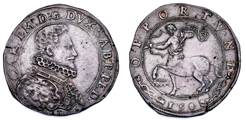 Lotto 172, DUCATO DI SAVOIA. CARLO EMANUELE I Il Grande, 1580-1630. Ducatone 1588. Torino. Stima 12-18mila euro, venduto a 77.500 euro - Cambi Casa d'Aste