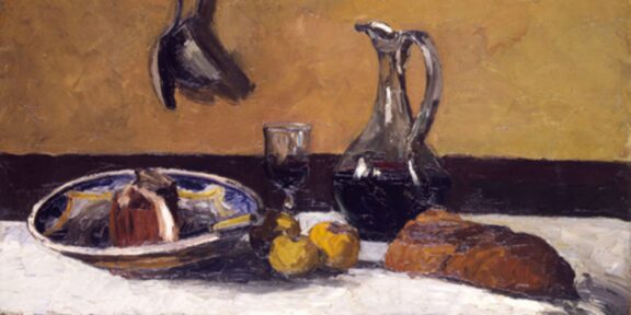 Natura morta con caraffa di vino del 1867 di Camille Pissarro. Toledo Museum of art
