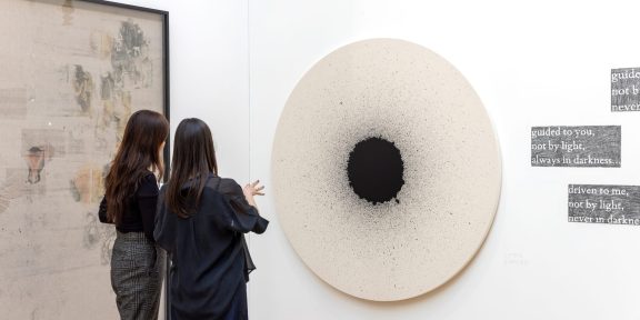 Artworks by Latifa Echakhch presented by Dvir in the Galeries sector of Art Basel Paris 2025