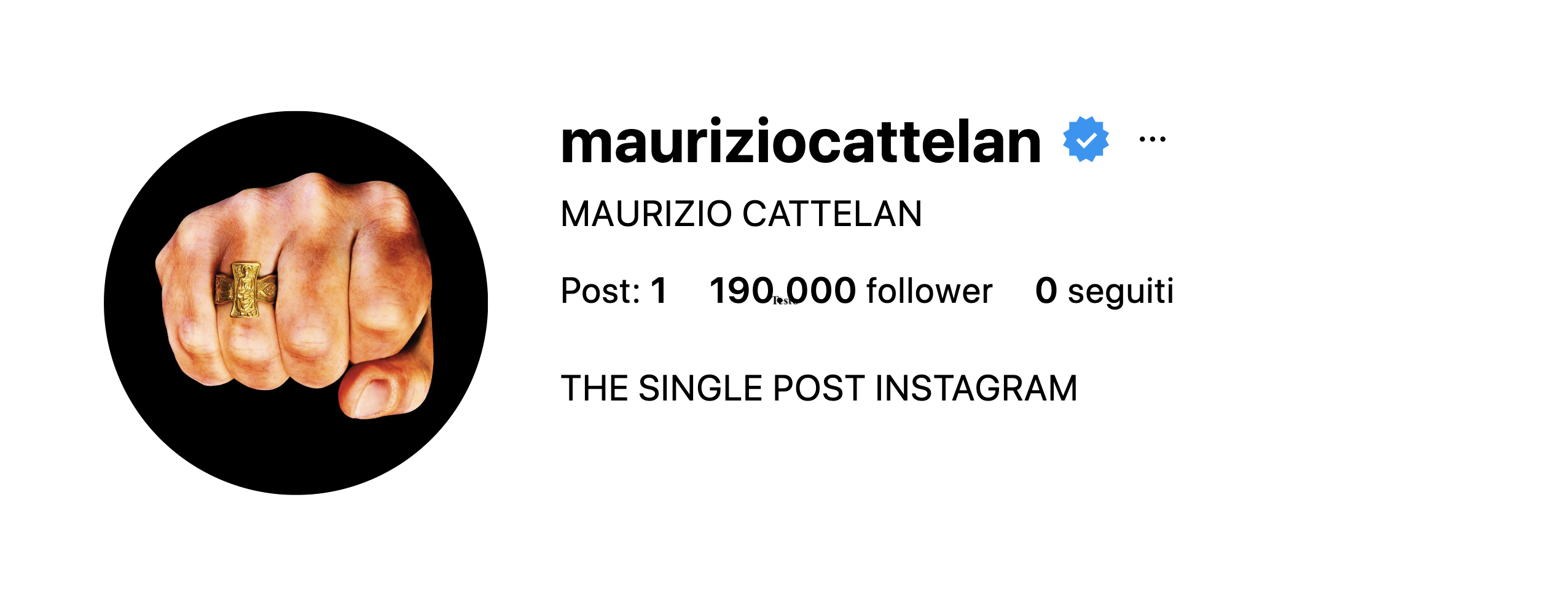 Cattelan torna a pubblicare su Instagram. Il post? Un manifesto della sua poetica (forse)