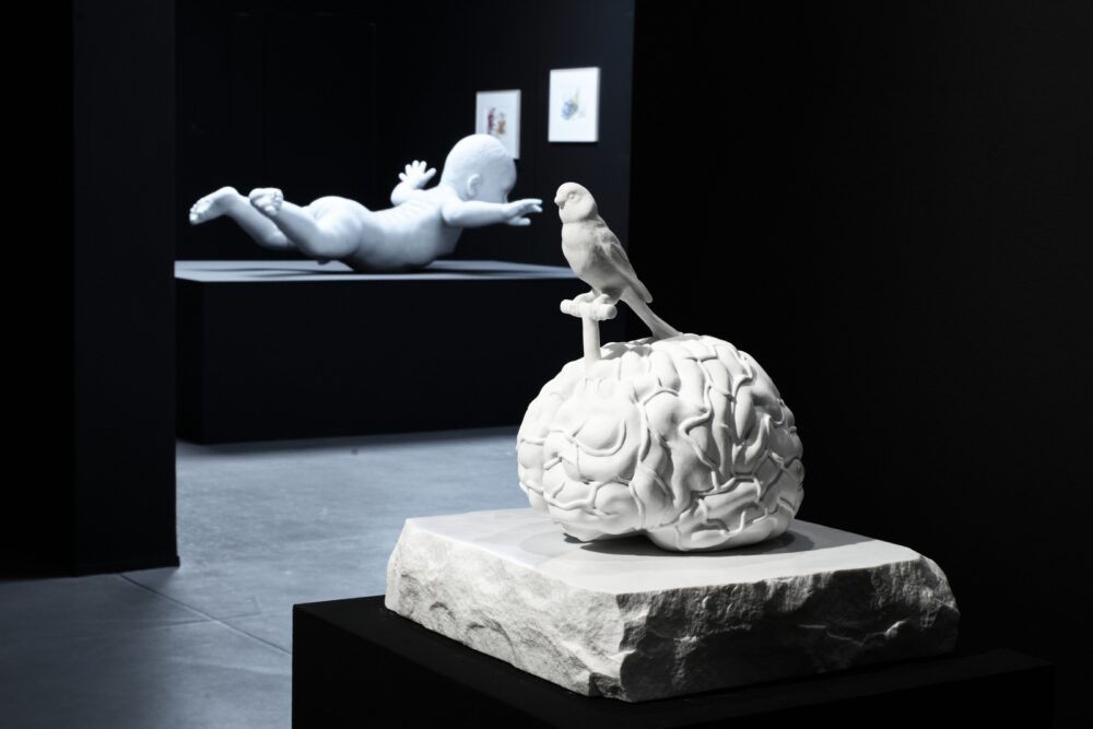 Veduta della mostra Jan Fabre. Songs of the Canaries e Songs of the Gypsies, 21Gallery, Villorba (TV), 2025. Ph. Federico Beccari