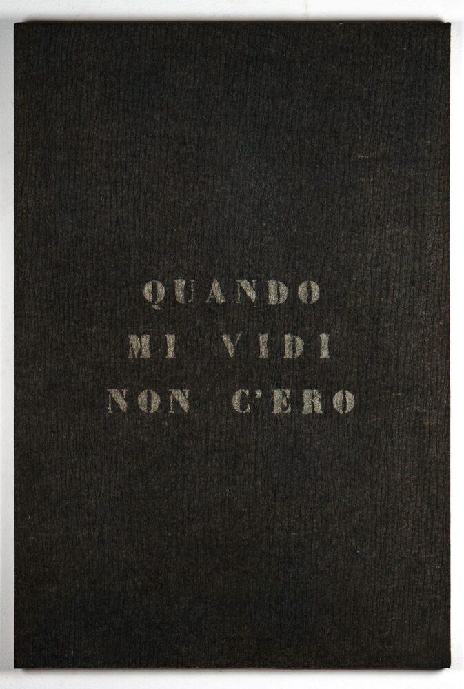 Vincenzo Agnetti, Autoritratto, Quando mi vidi non c’ero