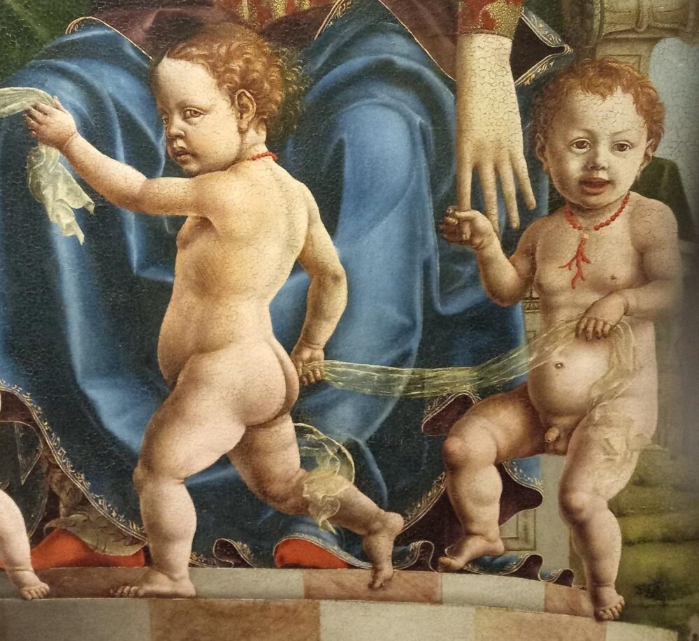 Particolare della Tersicore di Angelo Maccagnino e Cosmè Tura al Museo Poldi Pezzoli di Milano