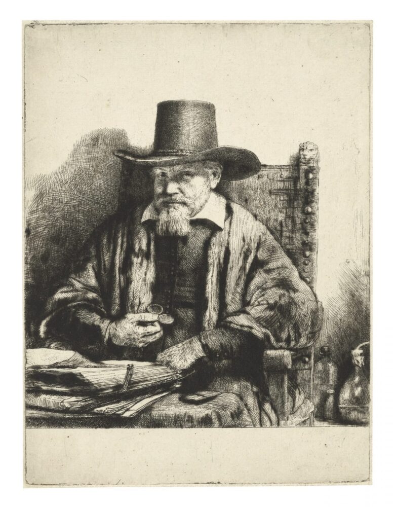 Arnout Tholinx, Inspector (ca. 1656), di Rembrandt, foto courtesy Christie’s stampa
