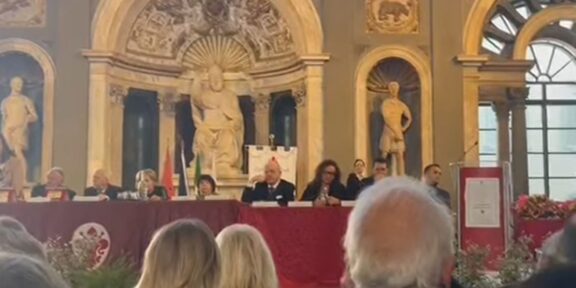 La cerimonia nel Salone dei Cinquecento in Palazzo Vecchio