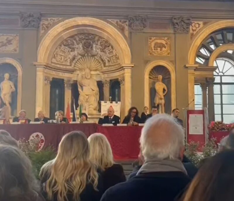 La cerimonia nel Salone dei Cinquecento in Palazzo Vecchio