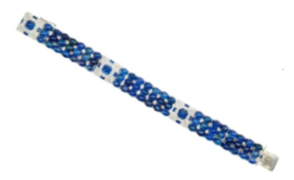 Lotto 593 Cartier Paris, Bracciale a fascia in platino con zaffiri cabochon e baguette per complessivi ct. 59,00 circa e diamanti di vecchio taglio, Venduto € 60.480 Courtesy Il Ponte Casa d'Aste