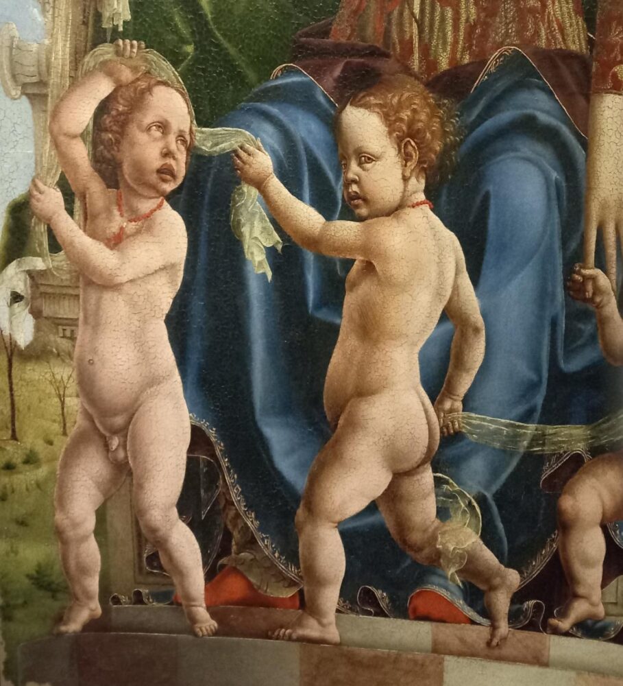 Particolare della Tersicore di Angelo Maccagnino e Cosmè Tura al Museo Poldi Pezzoli di Milano