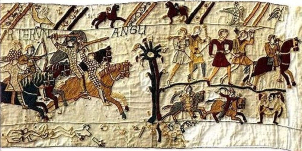 Un particolare dell'arazzo di Bayeux