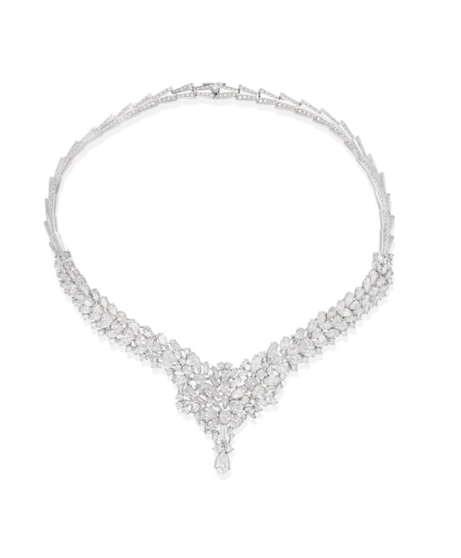 Asta 986, lotto 600, collier in oro bianco 18 kt e diamanti. Base d'asta: 40 mila euro - Meeting Art