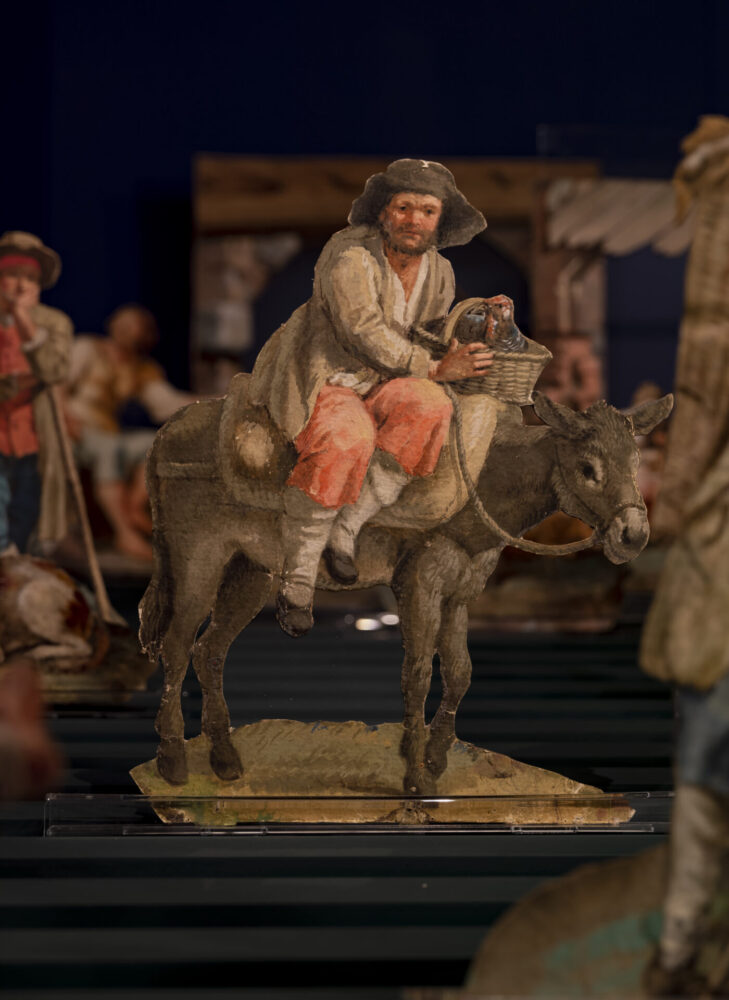 Francesco Londonio (Milano, 1723 - 1783), Figure e quinte da presepe, Tempera su carta e cartoncino