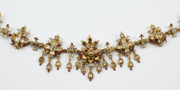 Orafo siciliano degli inizi del XVII secolo, collana, oro, smalti e diamanti, Collezione privata