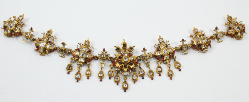 Orafo siciliano degli inizi del XVII secolo, collana, oro, smalti e diamanti, Collezione privata