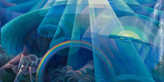 Gerardo Dottori, Volo sull'oceano, 1929. Aggiudicato a 250.100 € (stima: € 150.000,00 / 200.000,00). Nome e Data dell’asta: Arte Moderna e Contemporanea - 2 dicembre 2025 - Cambi Casa d'Aste