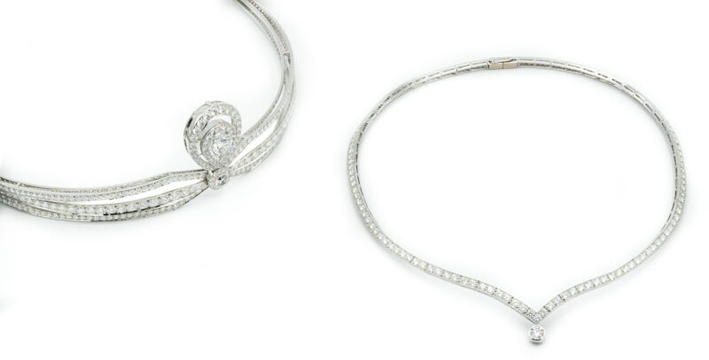 Lotto 46, asta Gioielli, Orologi e Argenti, 15 maggio 2025Chaumet - Tiara e collana dalla collezione Joséphine, pezzo unico
2013
Stima: € 35.000 - 75.000
Aggiudicazione: € 90.062 (diritti inclusi)
Kruso Art