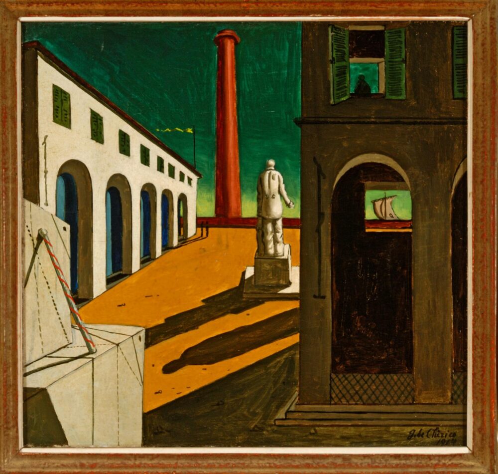 Giorgio de Chirico, Enigma della partenza, 1914, Fondazione Magnani-Rocca, Mamiano di Traversetolo (Parma) © Giorgio de Chirico, by SIAE 2026