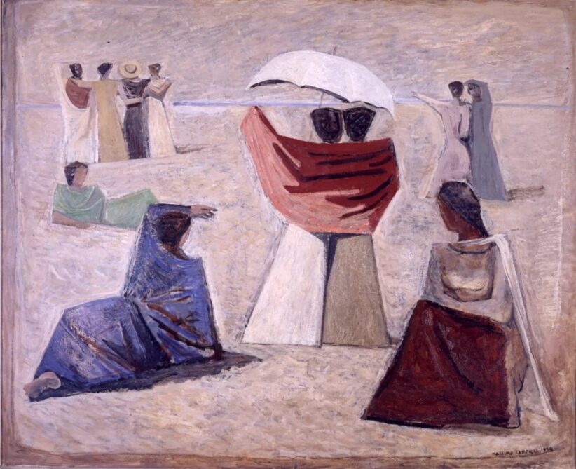 Massimo Campigli, Le spose dei marinai, 1934, olio su tela, Roma, Galleria d’Arte Moderna