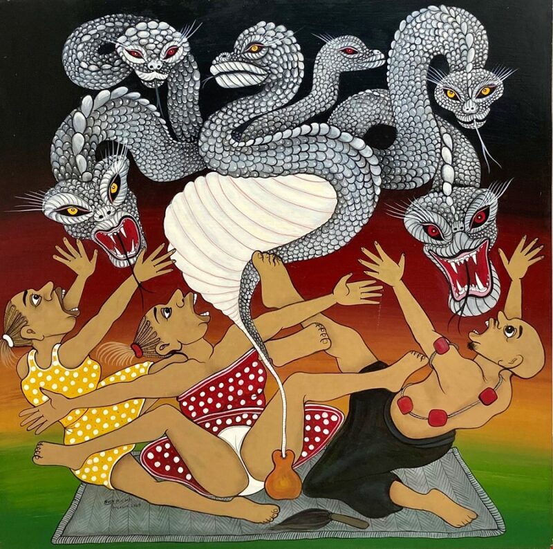 Lotto 1, Mikidadi Bush, Kasheshe Uchawi Wa Mganga Wa Kienyeli Umeleta Balaa, 2009. Stima 900-1.200 euro. Blindarte