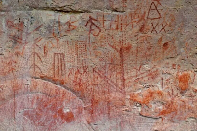 Pittogrammi rinvenuti sul monte Upuigma, nel Canaima National Park, in Venezuela (foto Universidad Simon Bolivar)