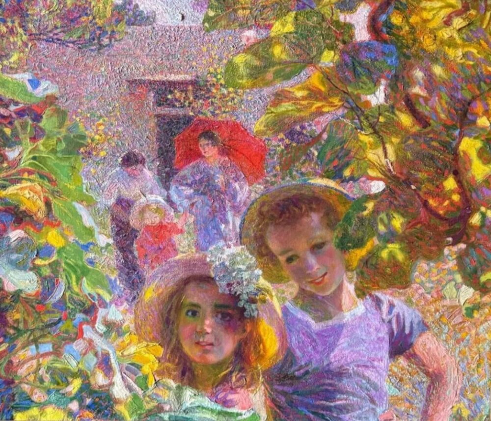Plinio Nomellini, Bambini in giardino (1913, Collezione privata)