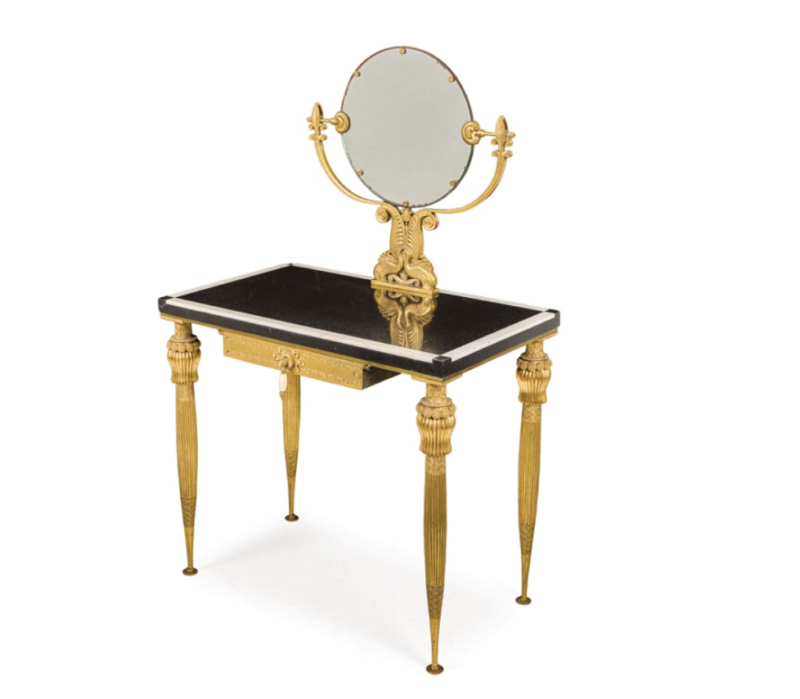 Asta 550 lotto 772 – 28 e 29 maggio 2025Armand-Albert Rateau
(Parigi, 1882 – 1938)
TOILETTE IN BRONZO DORATO E MARMO
Aggiudicato a: € 437.650
Wannenes Casa d'Aste
