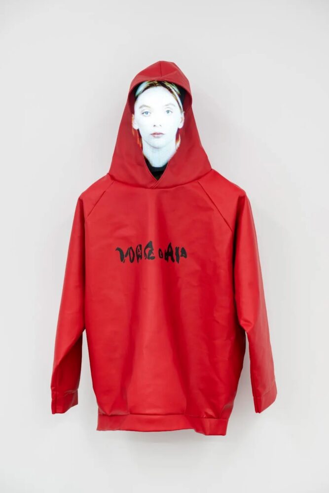 2025 Hoodie, Hologram Fan, single channel video Unique, courtesy FRENCH PLACE & the artist Nina Davies