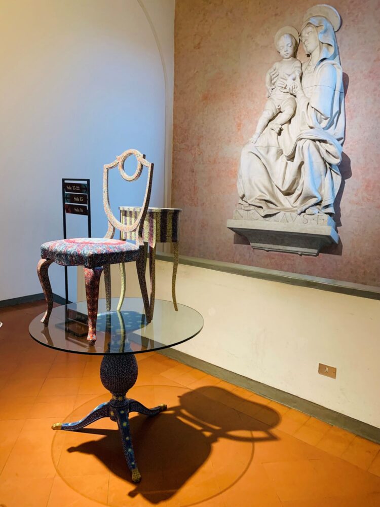 Alessandro Moreschini. L’ornamento non è più un delittoVeduta di allestimento, Bologna, Museo Civico Medievale, 2026
Courtesy Settore Musei Civici Bologna, Musei Civici d’Arte Antica