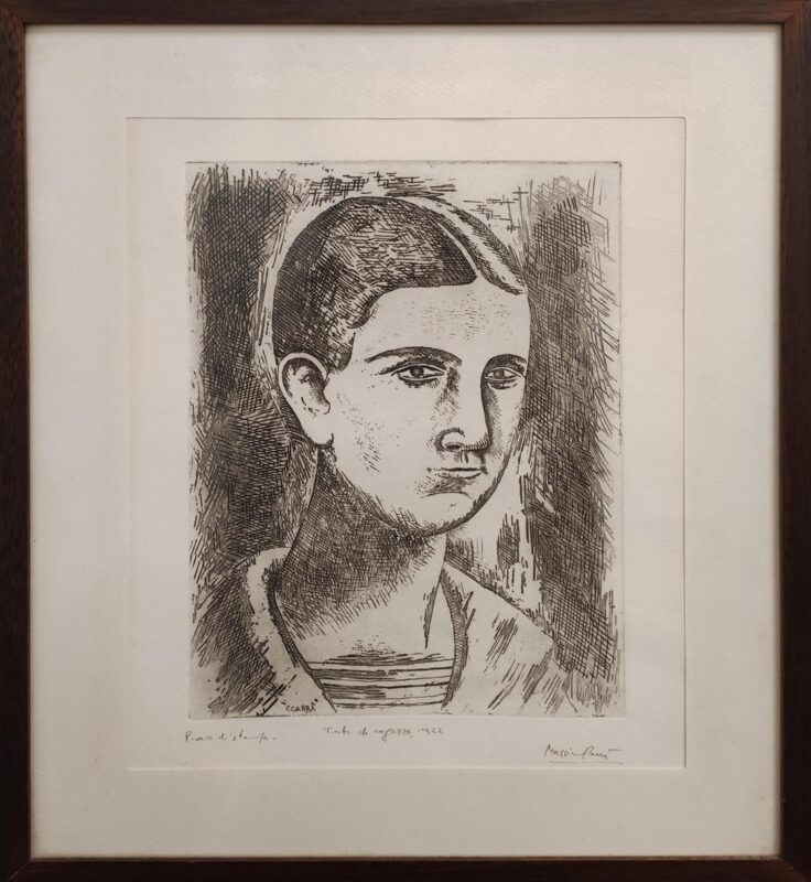 Lotto 1, Carlo Carrà, Testa di ragazzo, 1922. Stima 300/400 euro. Blindarte