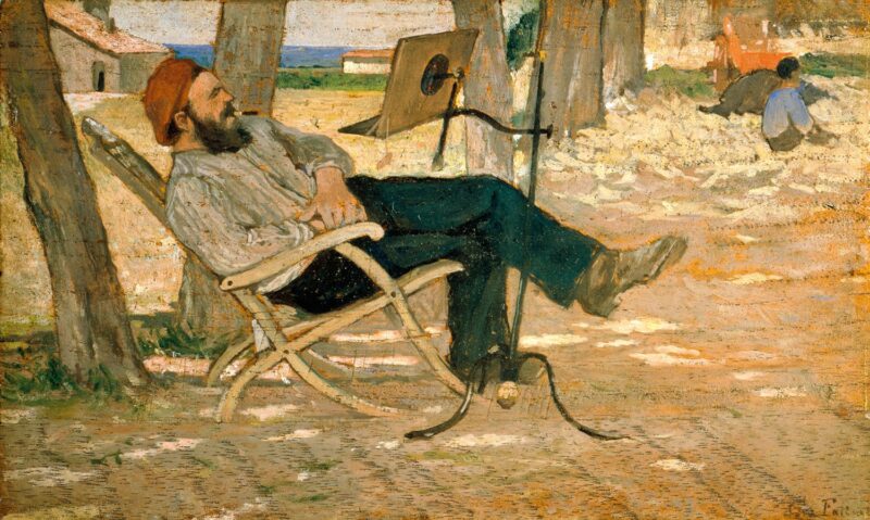 Giovanni Fattori, Diego Martelli a Castiglioncello, 1867, Olio su tavola, 13 x 20 cm., Collezione privata. Courtesy Archivio Dini