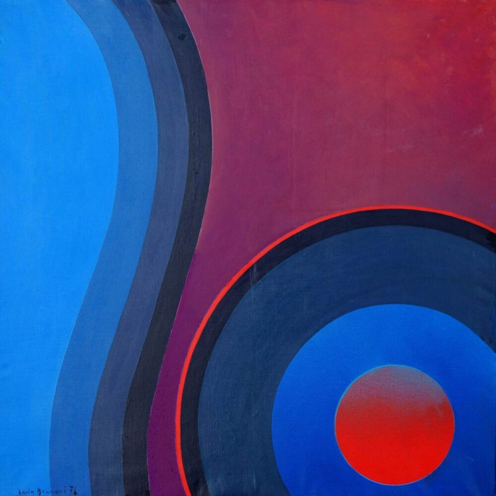 Karim Bennani, Untitled, 1976, Acrylic on canvas, 100 x 100 cm. Courtesy of AA Gallery