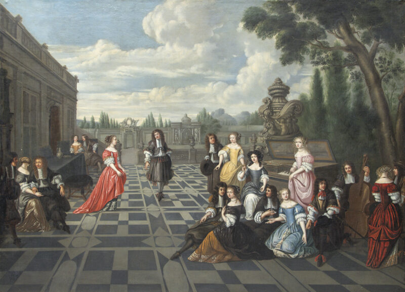 Lotto 56, Hieronymus Janssens, Scena di vita aristocratica, stima 10.000-15.000 euro. Babuino Fine Art