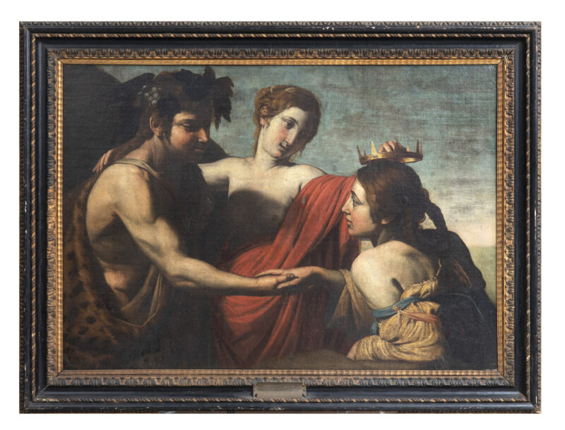 Lotto 79, Bottega di Francesco De Rosa, Bacco e Arianna incoronati da Venere, stima 12.000-15.000 euro. Babuino Fine Art