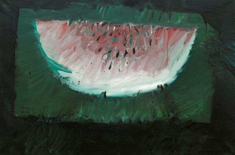 Mattia Moreni, Ah! La povera anguria dell’estate, 1964, Olio su tela, cm 130 × 195, Modena, collezione privata
