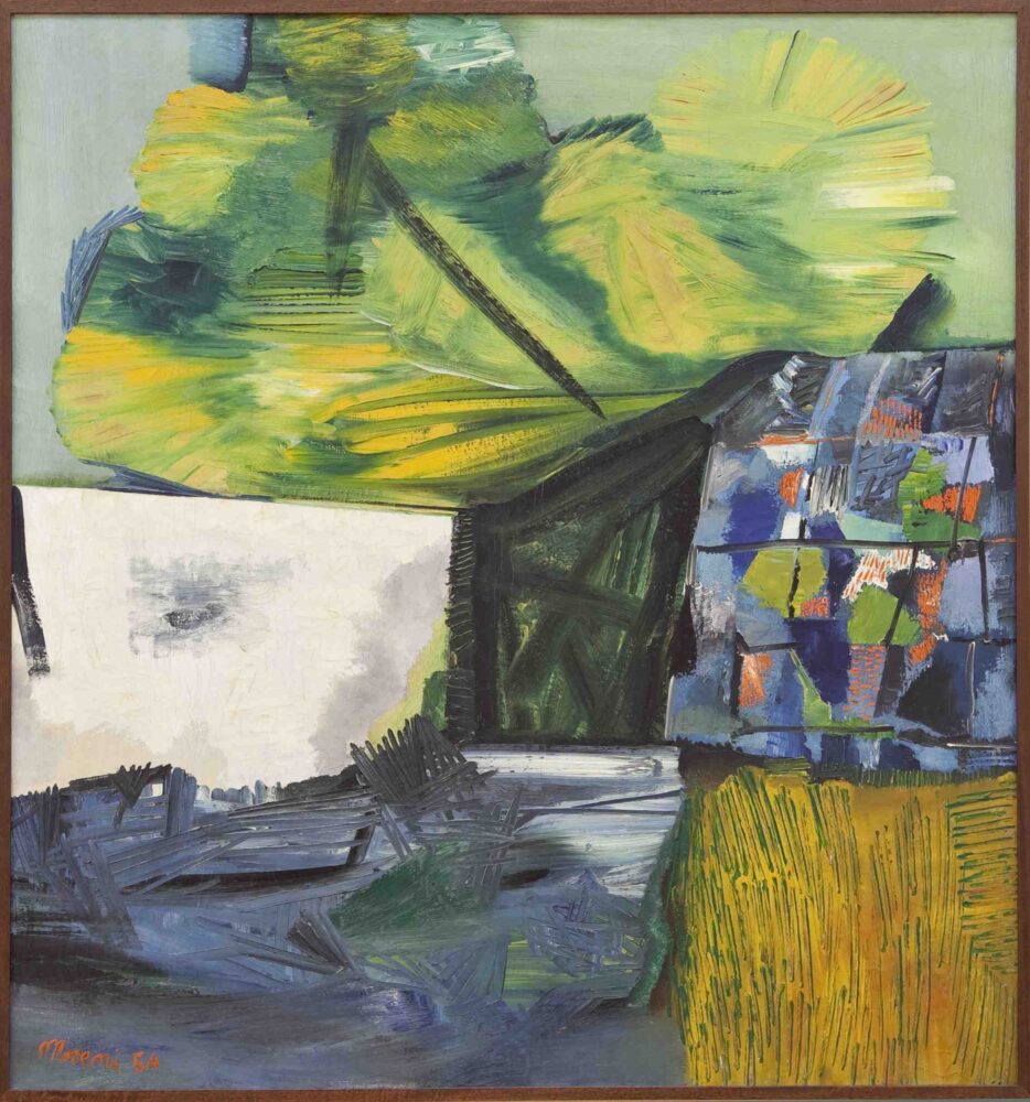 Mattia Moreni, Il giardino delle mimose, 1954, Olio su tela, cm 120 × 112 (cm 100 x 120), MAMbo - Museo d’Arte Moderna di Bologna, Settore Musei Civici, Comune di Bologna