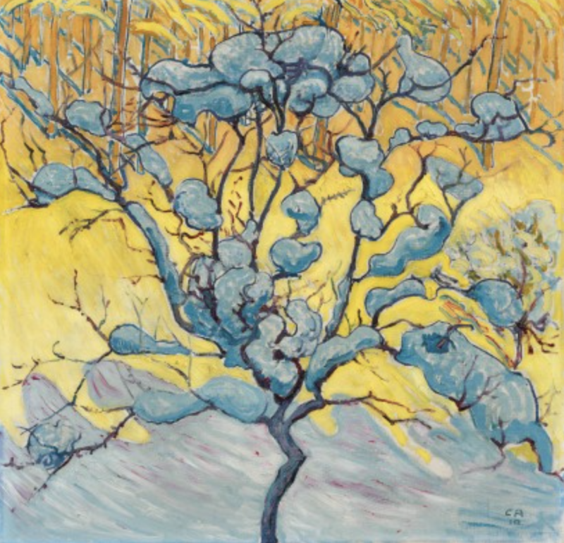 Lotto 254, Cuno Amiet, Verschneiter Obstbaum, 1910. Stima 500.000 – 700.000 CHF. Artcurial