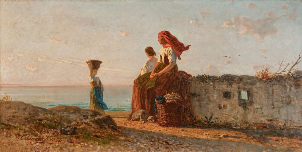 Vincenzo Cabianca, Sul mare, 1864, Olio su tela, 51 x 100,5 cm., Collezione privata, Courtesy Archivio Dini