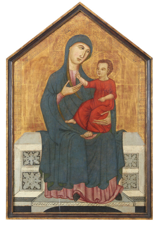Lotto 108Deodato Orlandi, “Maestà sul trono”, tempera e oro su tavola (cm 97x64,5). Stima € 10.000–12.000 Courtesy Il Ponte Casa d’Aste