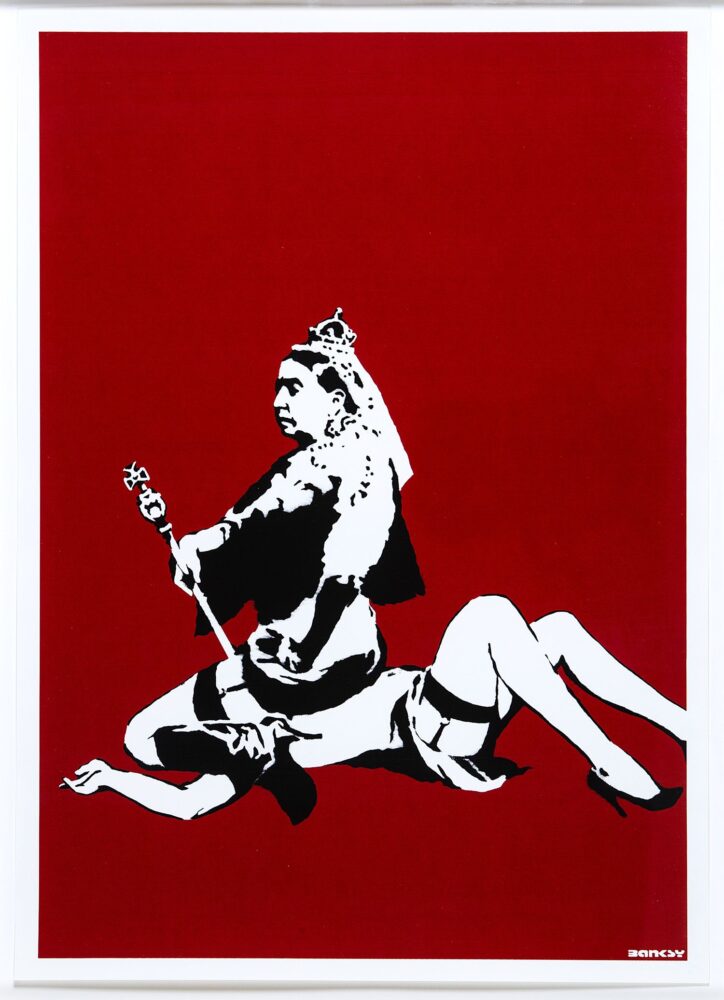 BANKSY, QUEEN VIC, 2003, Serigrafia su carta, Collezione privata