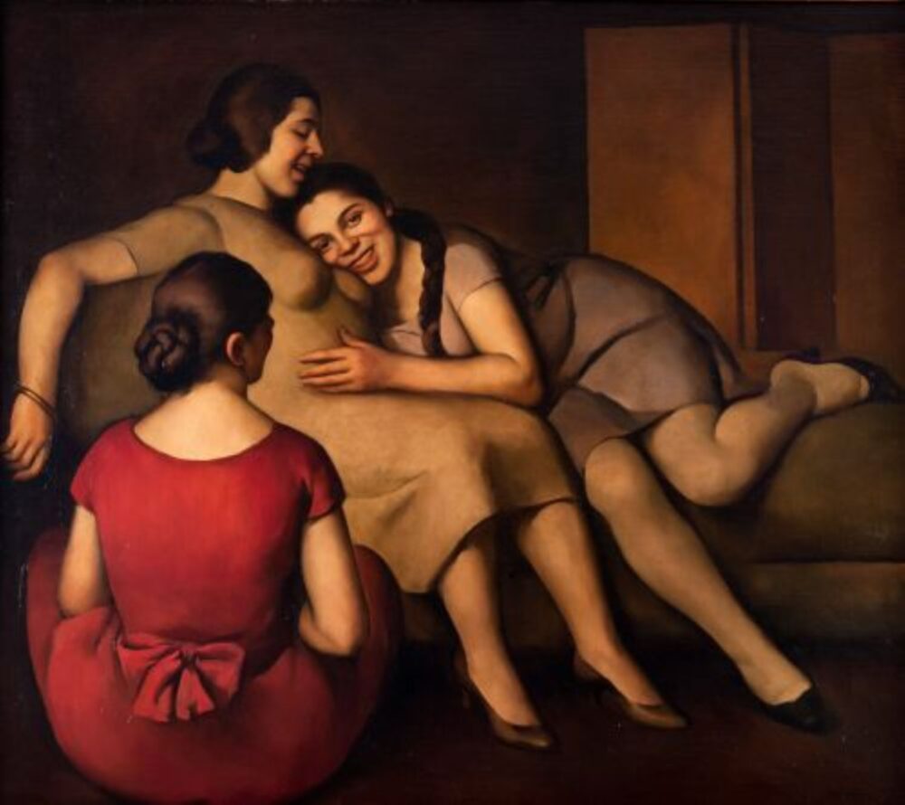 Emilio Malerba, Le amiche, 1924, olio su tela, Mart, Collezione VAF-Stiftung, Rovereto