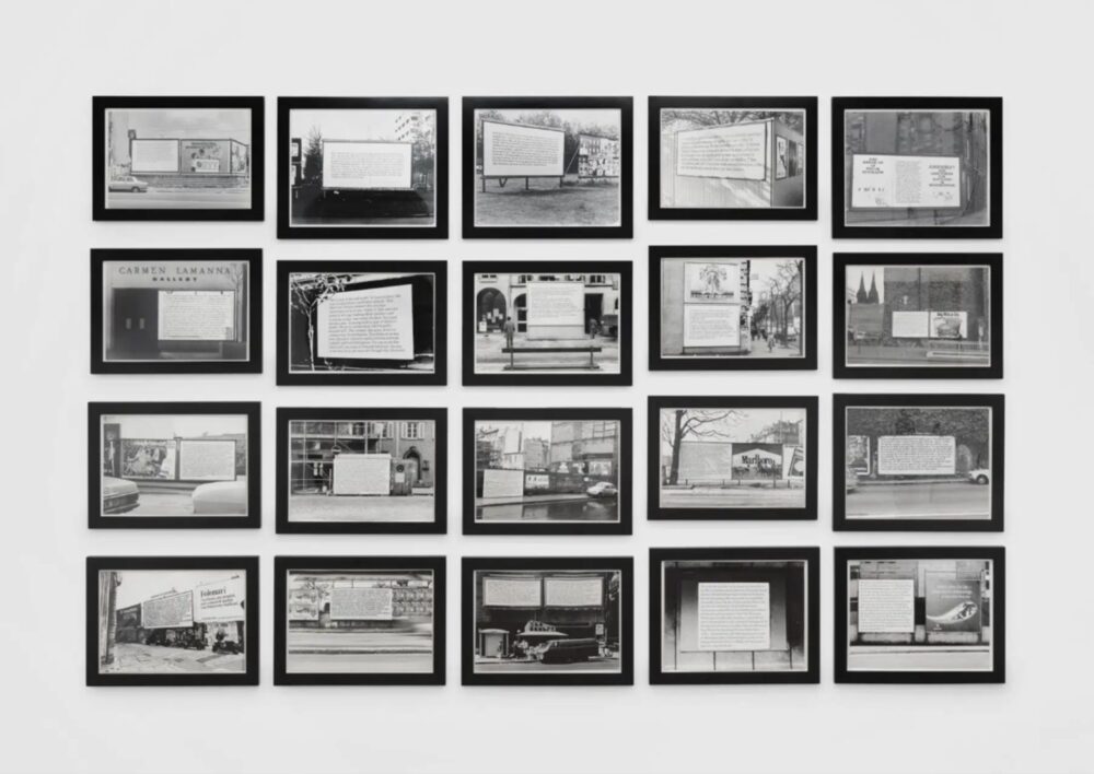 Joseph Kosuth, Text-Context, 1978-1979, Venti fotografie originali incorniciate, dimensioni variabili; Collezione dell’artista, per gentile concessione dell’artista e di Sprüth Magers, foto, Ben Westoby