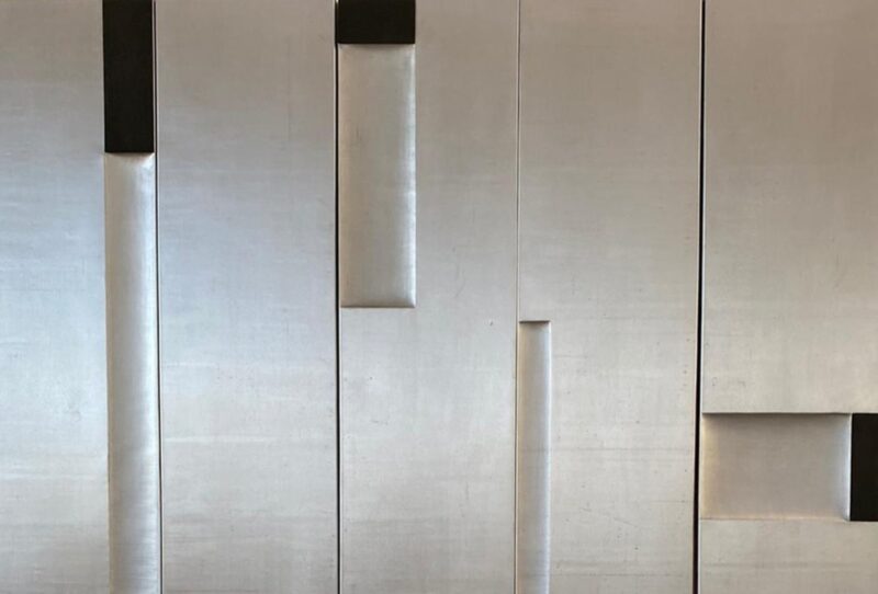 Nunzio, Oblio, 1989, piombo e combustione su legno, courtesy l'artista e lorenzelli arte (particolare)