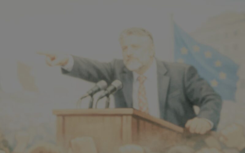 "Chiedo solennemente le dimissioni..." (immagine AI)