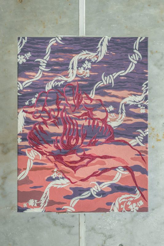 Roberto Amoroso, Apprendere il desiderio, 2026, olio e acrilico su tela,30x50cm, ph. Filippo Molena