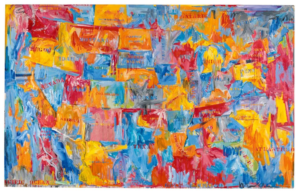 Jasper Johns, Map, 1961, Oil on canvas, The Museum of Modern Art, New York, Gift of Mr. and Mrs. Robert C. Scull, 1963 © Jasper Johns, VEGAP, Bilbao, 2026